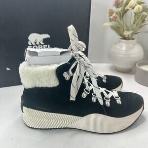 Sorel Out N About III Conquest WP Boots Waterproof Black/Sea Salt Women 9